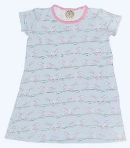 BEAUFORT BONNET POLLY PLAY DRESS HOME TO THE HORSES S/S Blue PIMA COTTON 6-8 - Picture 1 of 4