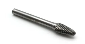 TEMO SF-3 Double Cut CARBIDE ROTARY BURR FILE 3/8"Round Tree, 1/4" D 2"L Shank - Picture 1 of 2