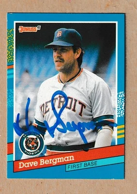 Dave Bergman (Dec) signed 1991  Donruss card #342-Detroit Tigers - Image 1 of 2