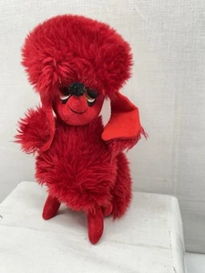 1966 JAPAN KAMAR RED FRENCH POODLE DOG STUFFED ANIMAL PLUSH - Picture 1 of 12