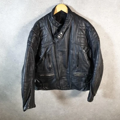 Vintage Schott Leather UK Real Leather Jacket Mens Large Black - Image 1 of 4