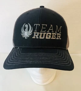 Team Ruger Firearms Meshback Hat, Snapback Black Cap, Richardson Style 112 - Picture 1 of 9