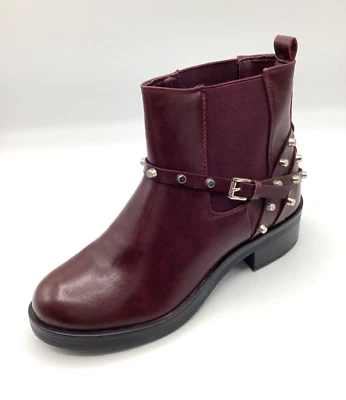 Женщин женщины вино искусственной кожи низкий каблук зимние туфли ботильоны размер Великобритании 4 новый - Изображение 1 из 4