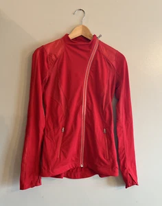 Chaqueta LULULEMON Run Mujer Cremallera Frontal Track Time Cremallera Frontal Roja Grosella Talla 4 - Imagen 1 de 8