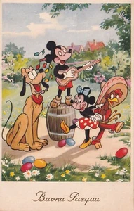 WALT DISNEY - Mickey Mouse, Minnie Mouse, Postcard Buona Pasqua 1956 - Picture 1 of 2