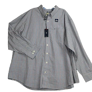 Mens IZOD Button Up Shirt 4XLT Advantage Performance Plaid Long Sleeve - Picture 1 of 10