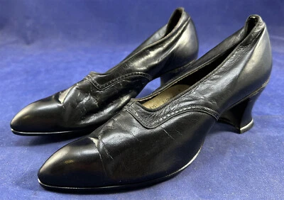 Vintage Edwardian Era Unworn The Empress Shoe Made in Canada Black Leather Pumps - Image 1 of 4