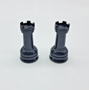 Chess Staunton Tournament Rook Black Chessmen Felt Replacement Game 2 pieces - Picture 1 of 2