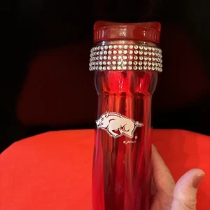 Stainless Steel Arkansas Razorbacks Tumbler With Rhinestones Metallic Finish - Picture 1 of 4