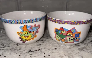Lot Of 2 -  2002 Kellogg Dig 'Em & Corny Cereal Soup Bowls - Picture 1 of 15