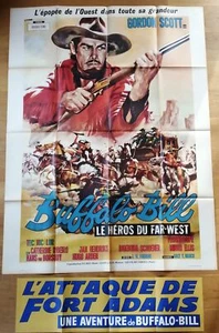 BUFFALO BILL gordon scott affiche cinema originale western '65 - Imagen 1 de 1