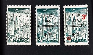 TIMBRE MAROC 1945/46 FES  Fight against Tuberculosis  NEUF** MNH Yt 230 238 240