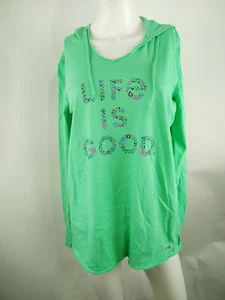 Life is Good Women L/S Crusher Lite Hoodie LIG Floral Stack Green Medium 77727 - Picture 1 of 11