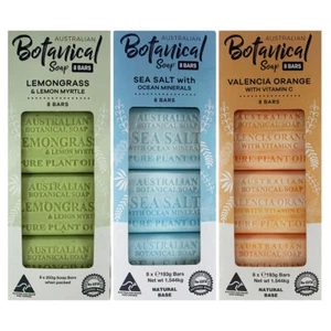 Australian Botanical Soap Bar Multipack Barrette Naturali, Confezione da 8 in 3 Varietà - Foto 1 di 4