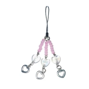 Y2k Clear Hearts Phone Chain Handmade Beaded Heart Phone Charm for Everyday Use - Zdjęcie 1 z 6