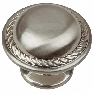 GlideRite 1-1/8" Dia Round Rope Cabinet Drawer Knob Satin Nickel - 81784-SN-1 - Picture 1 of 6