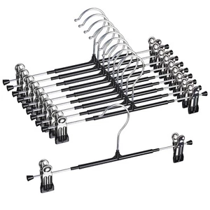 40Pcs Pants Hangers w/ Non-Slip Clips For Trouser Jeans Clothes Shorts Universal - Picture 1 of 19