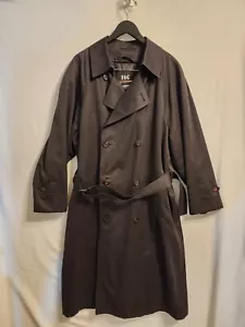 London Fog Button Down Trench Coat Mens 38R Gray Wool Liner Zipout Vintage USA - Picture 1 of 17