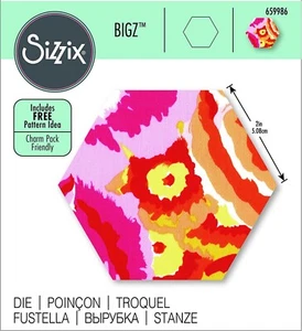 New Retired Sizzix Bigz Hexagon, 2" sides die #659986 Retail $22.99 UK exclusive - Picture 1 of 12
