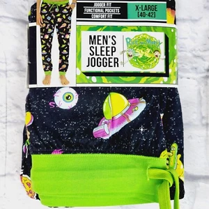 Rick & Morty Men's Graphic Print Sleep Joggers Pajama Pants Black Size XL - Picture 1 of 5