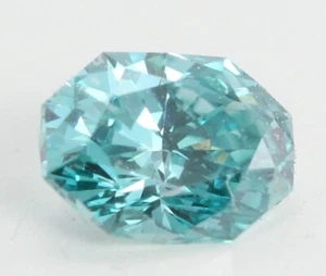 Loser Diamant im Radiant Cut (0,49 ct, Farbe ozeanblau, vs1 Reinheit) - Bild 1 von 4