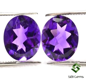 Certified Natural Amethyst Oval Cut Pair 11x9 mm 6.22 Cts Faceted Loose Gemstone - Picture 1 of 6