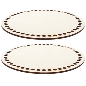 2Pcs Wood Crochet Basket Bases Crochet Making Wooden Basket Bottoms Craft - Picture 1 of 12