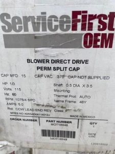 Trane 115V 4 Speed Motor - 1/3HP, 1075RPM, 48Y, MOT18948 (NEW) - Picture 1 of 1