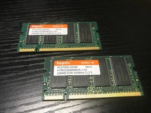 Hynix PC2700S DDR-333 (2 x 256) 512MB Ram SODIMM Non-ECC Laptop RAM kit - Picture 1 of 6