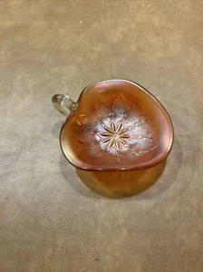 Piatto foglia calendula vetro carnevale vintage - Foto 1 di 2