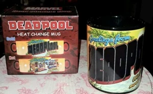 Marvel Deadpool Heat Changing Coffee Mug Tea Cup "Wish you weren't Here"New - Picture 1 of 6