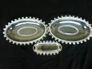 TWO HEISEY BLOWN LARIAT OVAL BOWLS AND ONE CREAM AND SUGAR TRAY ONLY - Picture 1 of 7