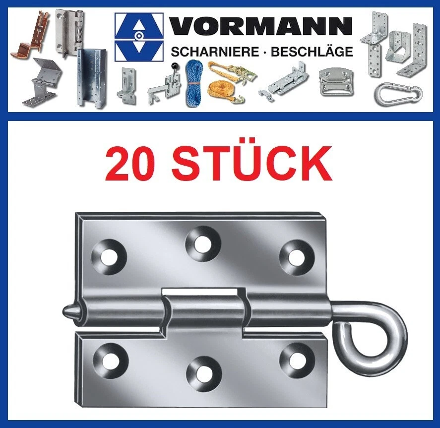20 STÜCK VORMANN 000056070ZR Stahl Kulissenscharnier Höhe 70 mm Breite 55 mm