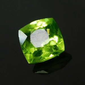 AAA+ Cerified Natural Green Apple Peridot Cushion Cut Ring Size Gemstone 9.5 Ct - Picture 1 of 5