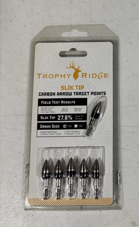 Trophy Ridge Slik Tip Points 5/16 100 gr. 6 pk. Archery Arrow Points - Image 1 of 1