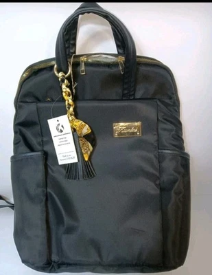 Mochila para computadora portátil Kamlui 15.6" cuero PU negra y dorada nueva con etiquetas Foto 1 de 4