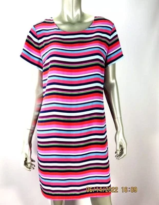 Vestido túnica CYNTHIA ROWLEY TALLA 10 NUEVO SIN ETIQUETAS 100 % poliéster rosa naranja cremallera trasera Foto 1 de 4