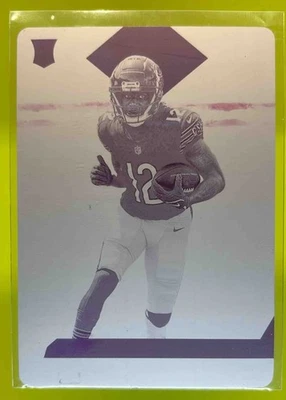 2022 Playbook Velus Jones Jr. Signatures Printing Plate Magenta 1/1 130 RC Bears - Image 1 of 4