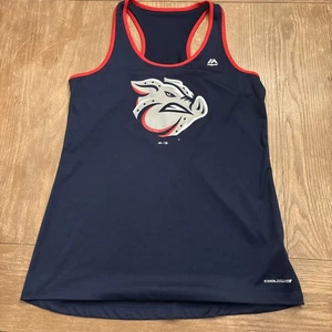 Lehigh Valley Iron Pigs Racer back Tank Top Women’s Sz L Baseball Majestic NWT - Picture 1 of 5