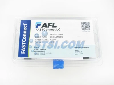 Conector de fibra óptica AFL FAST-LC-SM-6 FastConnect LC SM OS2, paquete de 6 ~ STSI Foto 1 de 2