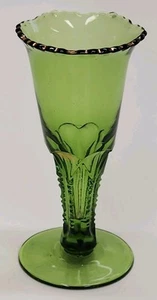 Antike Jahrmarkt Memorabilia Souvenir grüne Trompetenvase 1907 Smaragdglas - Bild 1 von 16