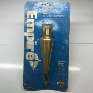 Empire 8-Oz Ottone Massiccio Plumb Bob 908BR con Punta in Acciaio Extra Temprato NUOVO LEGGI - Foto 1 di 16