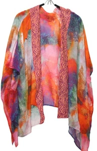 Soft Surroundings Sheer Multicolor Kimono Shrug Womens S/M Boho Ethereal Coverup - Picture 1 of 5
