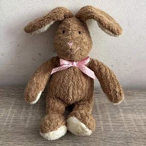 Tesco 05 Bunny Rabbit Rare Soft Toy Teddy Brown With Pink Bow 9" 2005 RARE - Picture 1 of 24