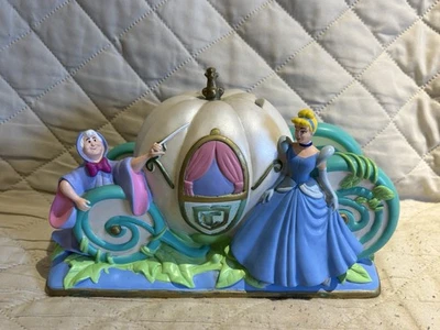 Disney Cinderella Fairy Godmother Pumpkin Carriage Plastic Bank 9" x  5" Vintage - Image 1 of 3