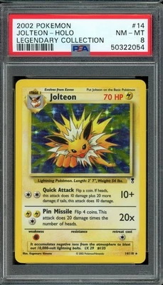 PSA 8 Pokemon TCG Jolteon Holo 14/110 Legendary Collection 2002 WOTC - Image 1 of 2