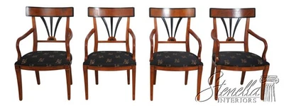 L70058: Juego de 4 sillones CENTURY Biedermeier de nogal y ébano	 Foto 1 de 4