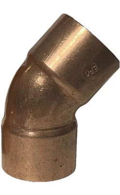 Elkhart Wrot Copper Elbow 45 Degree  1-1/2" C x C Sweat Fittings Qty2 Available - Image 1 of 4