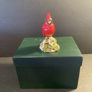 JOAN RIVERS FLIGHTS OF FANTASY ENAMEL CARDINAL BIRD TRINKET KEEPSAKE W/BOX EUC - Picture 1 of 11