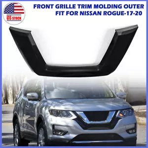 Gloss Black FOR 2017 2018-2019 2020 Nissan Rogue Front Grille Trim Molding Outer - Bild 1 von 7